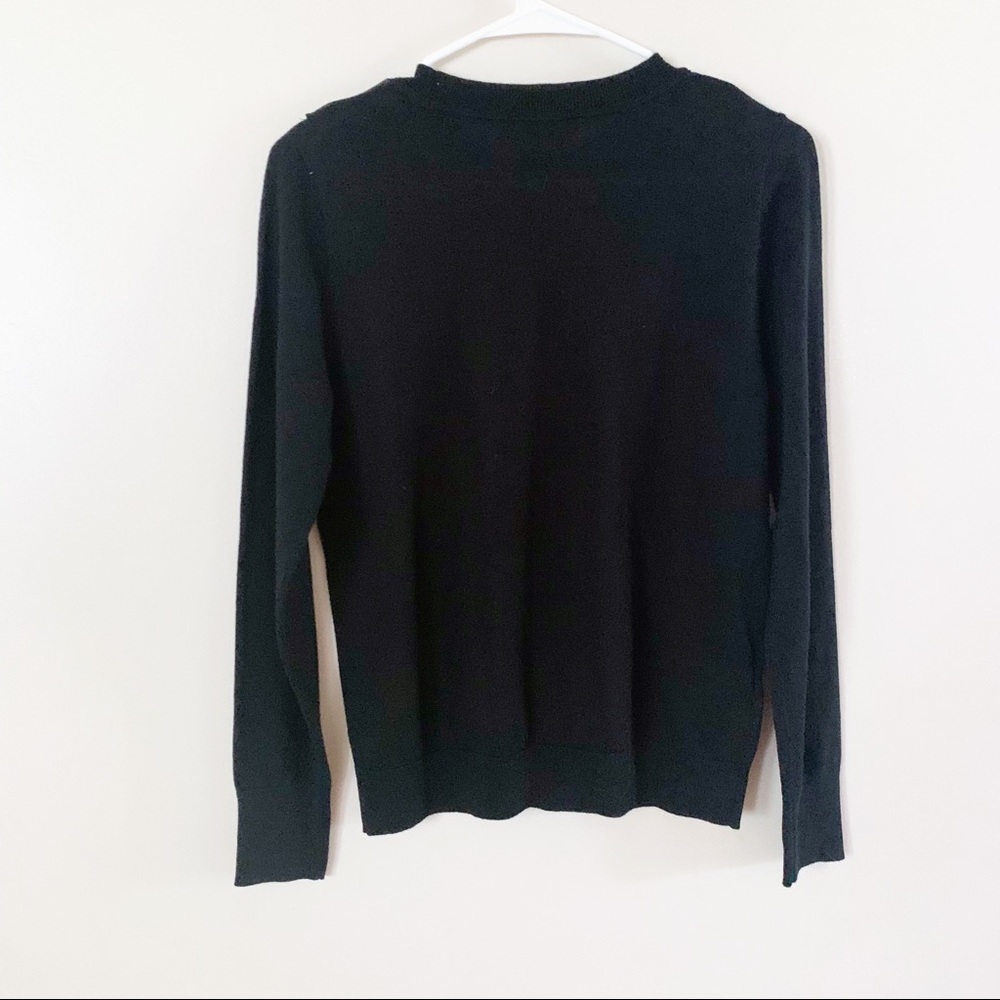 LOFT lightweight sweater w/ polka dot mesh detailing black size M, runs small - Picture 2 of 8